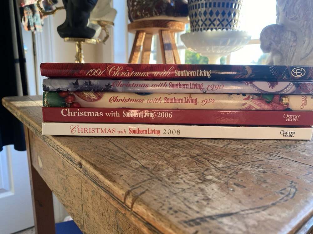 Lot of 5 Vintage Christmas with Southern Living Hardcover Books 90s